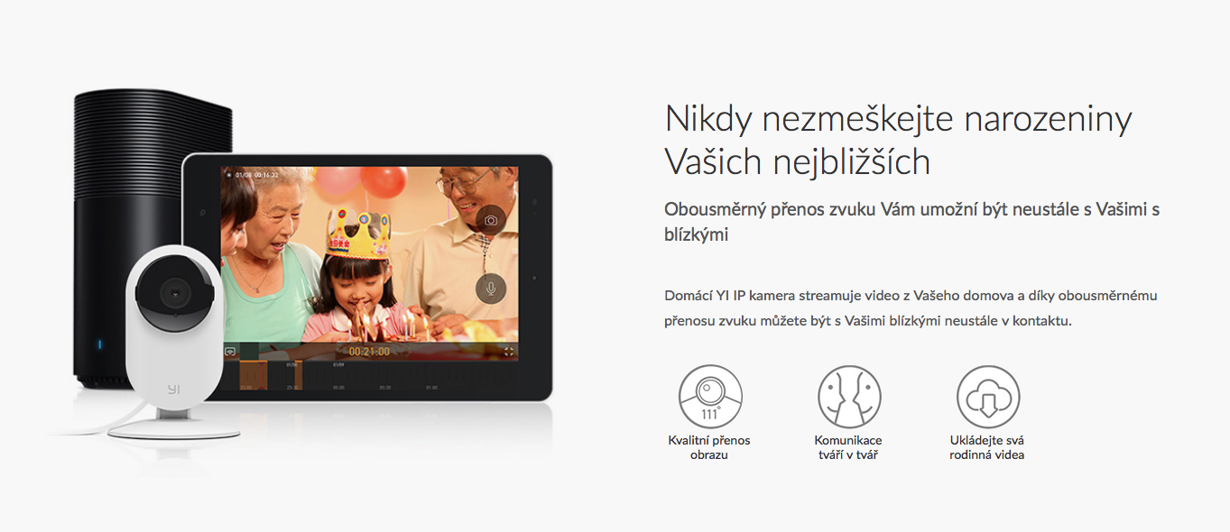 Xiaomi Yi Home IP Camera 1080P - Chytrá IP kamera s detekcí dětského pláče cloud sd karta mobil pc windows mac